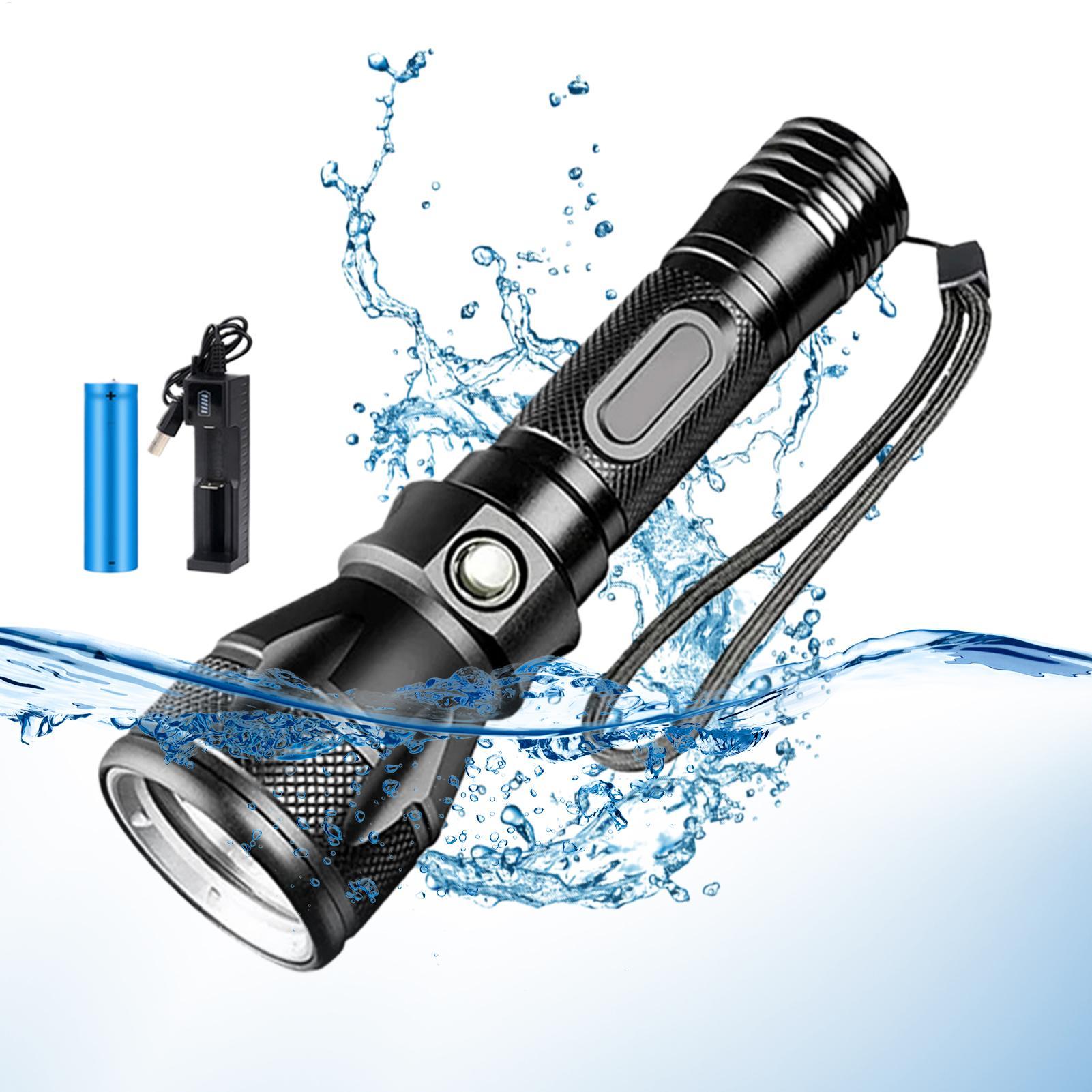 Underwater Flashlight - 3 Modlu Güçlü Şarj Edilebilir Su